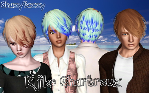 Kijiko`s Chartreux hairstyle retextured by Chazy Bazzy for Sims 3