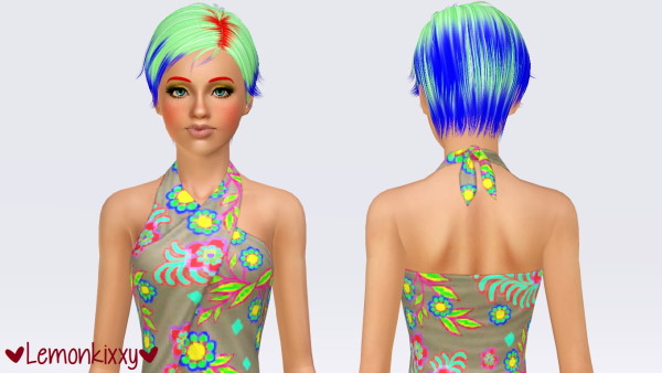Ulker Fashionista 14 hairstyle retextured by Lemonkixxy for Sims 3