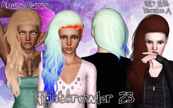 Nightcrawler`s 23 hairstyle retextured by Chazy Bazzy for Sims 3