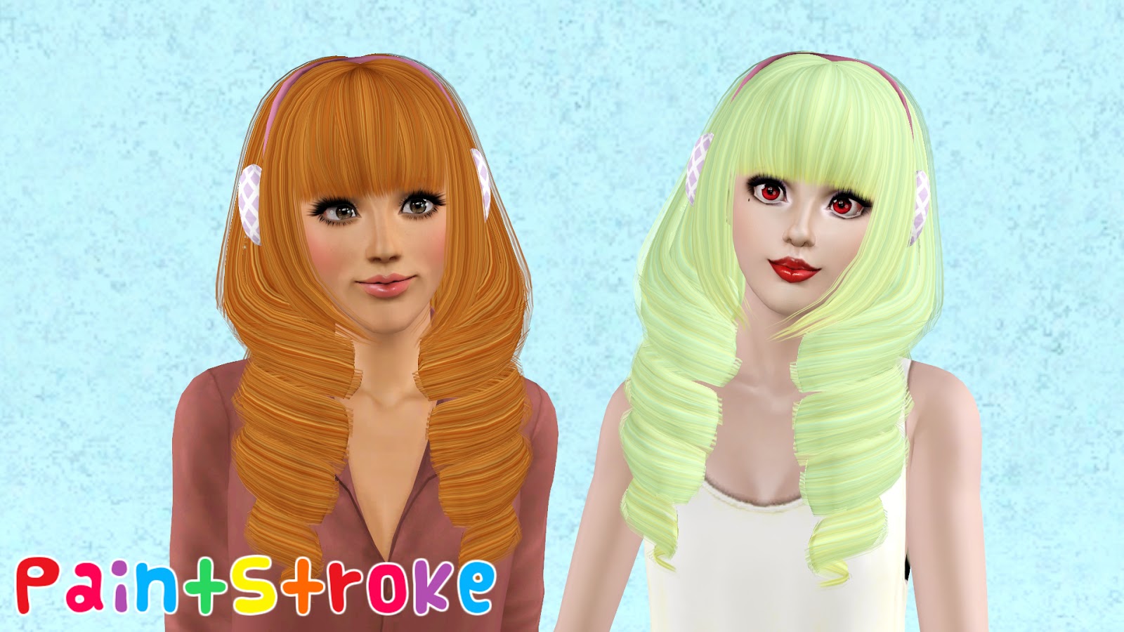 Zauma`s Dunya hairstyle retextured by Paint Stroke - Sims 3 Hairs