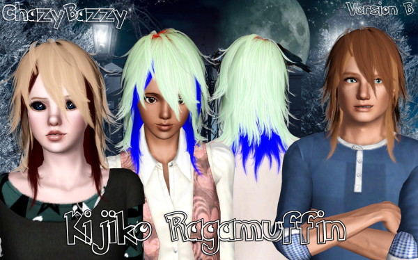 Kijiko`s Ragamuffin hairstyle retextured by Chazy Bazzy for Sims 3