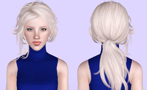 Newsea`s Lotus in Snow hairstyle retextured by Porcelain for Sims 3