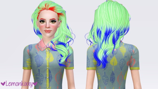 Newsea`s Millet hairstyle retextured by Lemonkixxy for Sims 3
