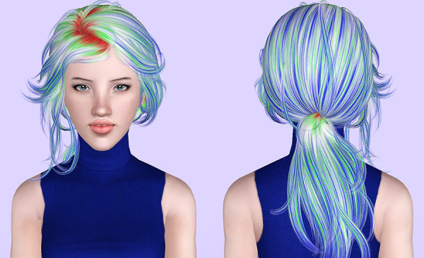 Newsea`s Lotus in Snow hairstyle retextured by Porcelain for Sims 3
