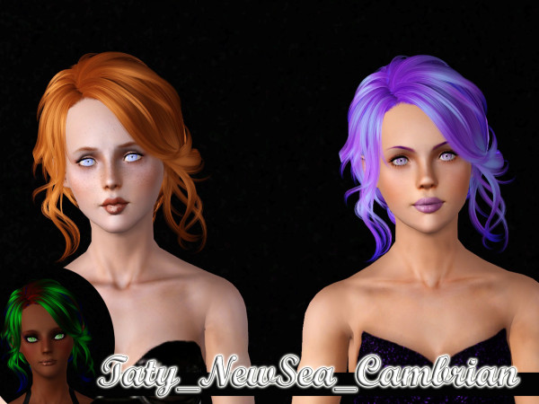 NewSea`s Cambrian and Courage hairstyle retextured by Taty for Sims 3