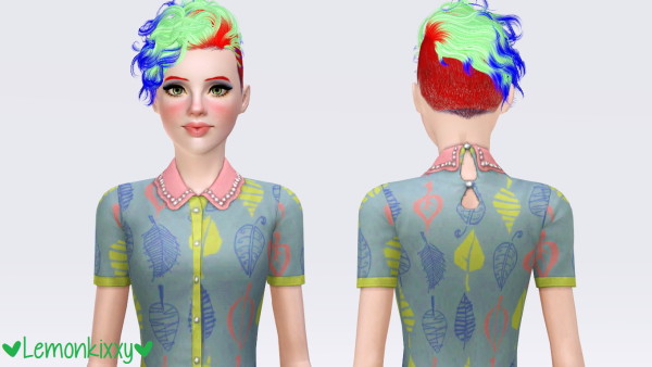Newsea`s Black Bullet hairstyle retextured by Lemonkixxy for Sims 3