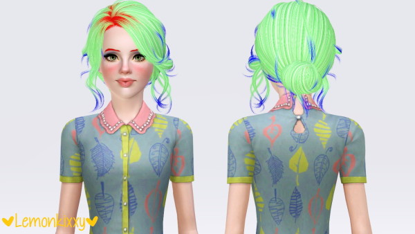 Newsea`s Cambrian hairstyle retextured by Lemonkixxy for Sims 3