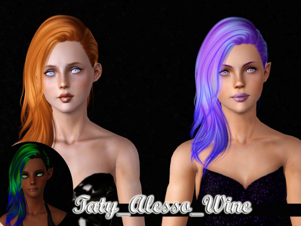 Alesso`s Wine and Cazy`s Leah hairstyles retextured by Taty for Sims 3
