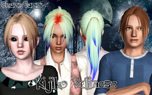 Kijiko`s Balinese hairstyle retextured by Chazy Bazzy for Sims 3