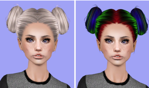 Newsea Sakura and Cauliflower hairstyle retextured by Plumb Bombs for Sims 3