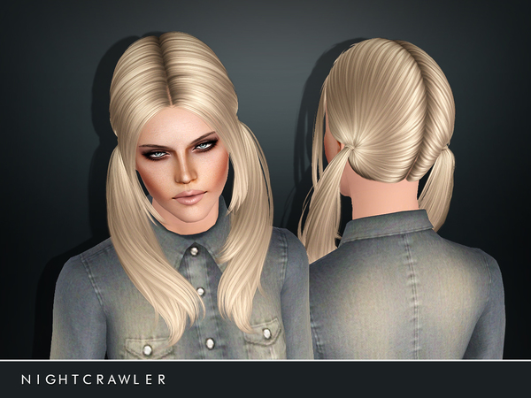 Double fringed ponytails hairstyle 25 by Nightcrawler for Sims 3