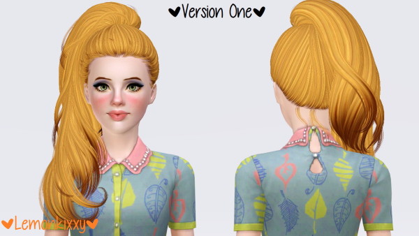 Newsea Sweet Villain hairstyle retextured by Lemonkixxy for Sims 3