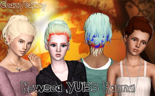 Newsea`s Hanna hairstyle retextured by Chazy Bazzy for Sims 3