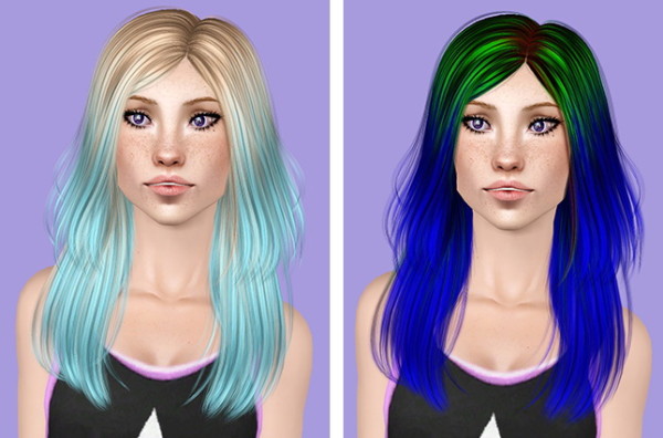 Cazy`s 112 Autumn Wind long and short hairstyle retextured by Plumb Bombs for Sims 3