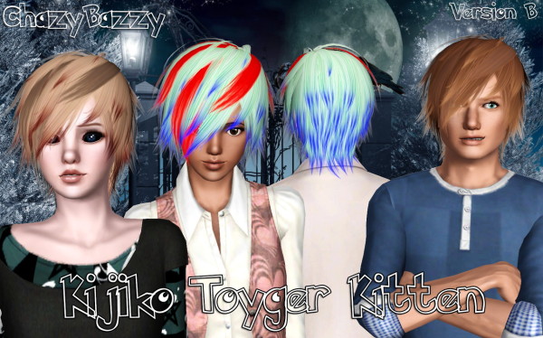 Kijiko`s Toyger Kitten hairstyle retextured by Chazy Bazzy for Sims 3