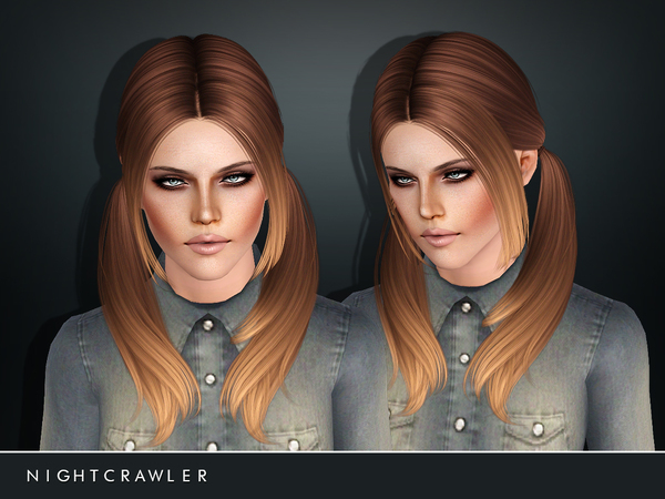 Double fringed ponytails hairstyle 25 by Nightcrawler for Sims 3