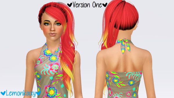 Skysims 022 hairstyle retextured by Lemonkixxy for Sims 3