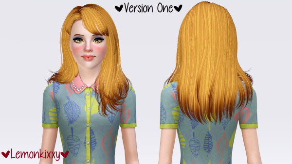 Newsea`s Overflow hairstyle retextured by Lemonkixxy for Sims 3