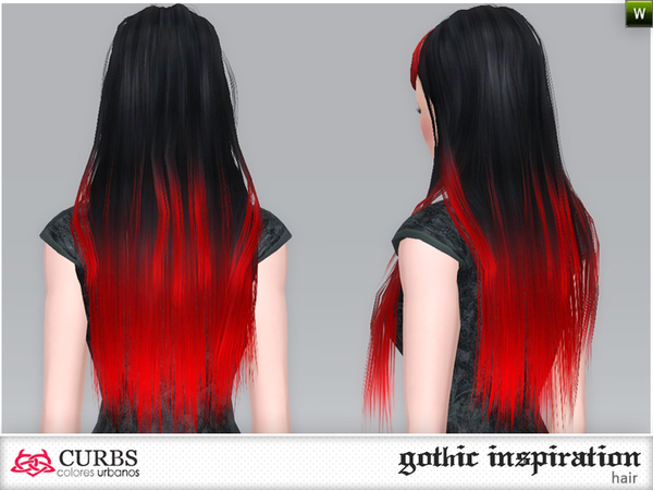 Curbs hairstyle 11 V 2 Ghotic inspiration by Colores Urbanos for Sims 3