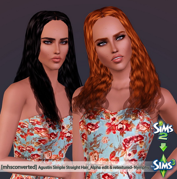 1000 followers gift hairstyle converted by Ingrid for Sims 3