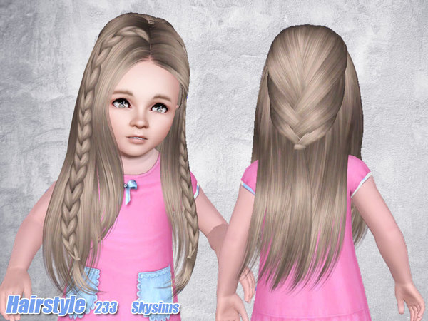 Braided hairstyle 233 by Skysims for Sims 3