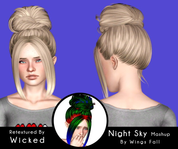 Night Sky hairstyle mashup by Magically for Sims 3