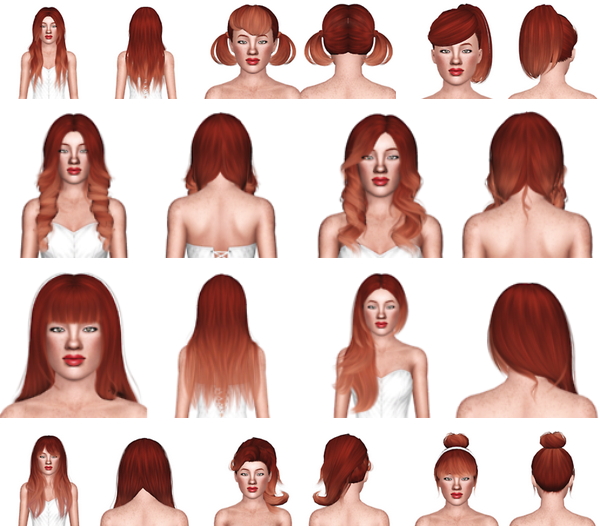 600 followers gift hairstyle retextures part 1 by July Kapo for Sims 3