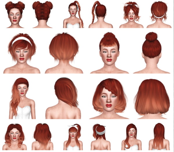 600 followers gift hairstyle retextures part 2 by July Kapo for Sims 3