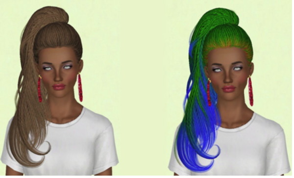 Newsea`s Sweet Villain Braided hairstyle retextured by Electraheart for Sims 3