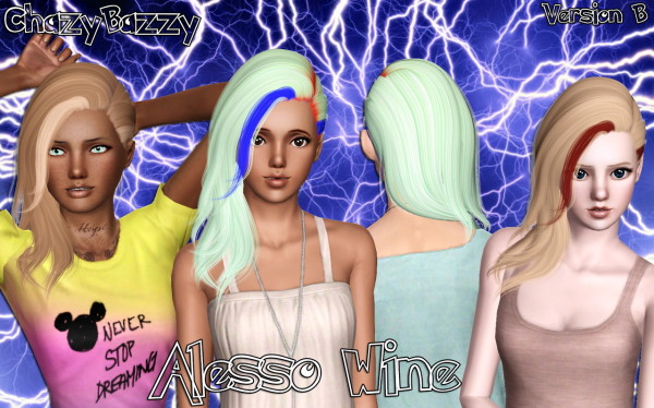 Alesso`s Wine hairstyle retextured by Chazy Bazzy for Sims 3