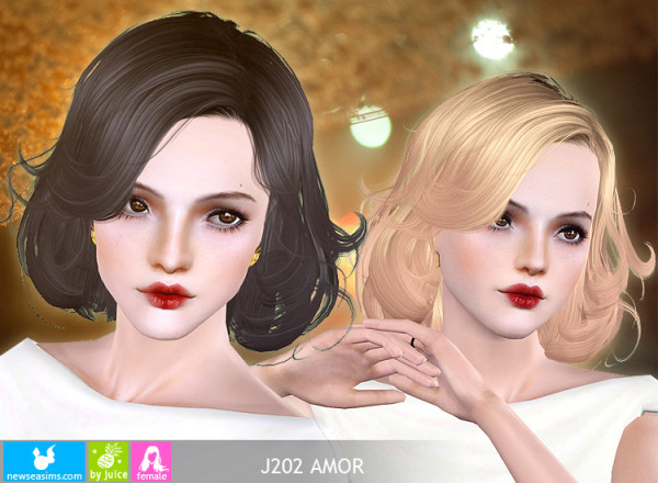 Retro wave bob hairstyle J202 Amor by Newsea for Sims 3