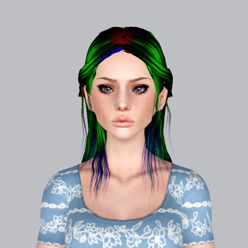 Pulled back Ponytail hairstyle retextured by Plumb Bombs for Sims 3