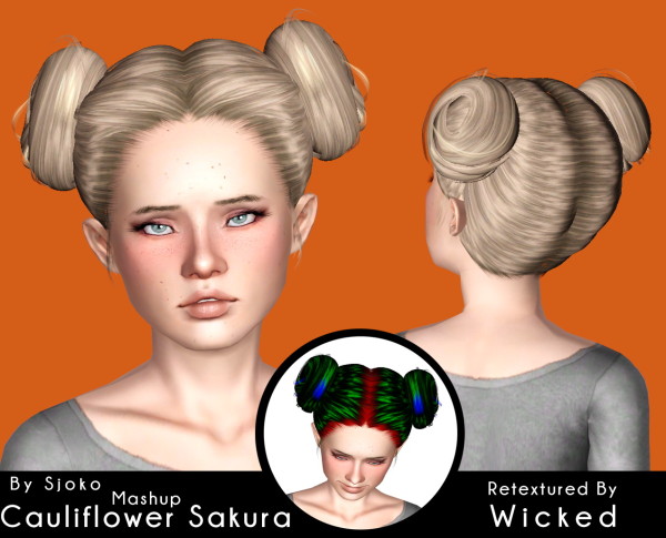 Newsea`s Cauliflower hairstyle retextured by Magically Delicious for Sims 3