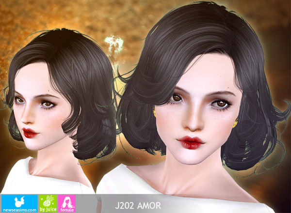 Retro wave bob hairstyle J202 Amor by Newsea for Sims 3