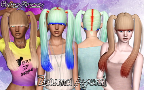 Zauma`s Ayumi hairstyle retextured by Chazy Bazzy for Sims 3