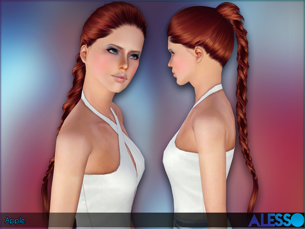 Huge braid Apple hairstyle by Alesso for Sims 3