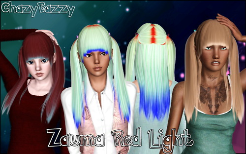 Zauma`s RedLight hairstyle retextured by Chazy Bazzy for Sims 3