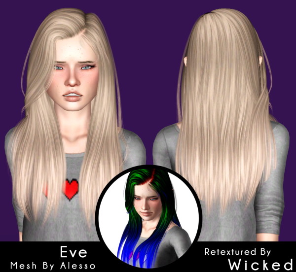 Alesso`s Eve hairstyle retextured by Magically for Sims 3
