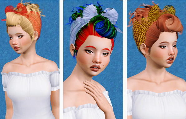 Colores Urbanos hairstyles 05 retextured by Beaverhausen for Sims 3