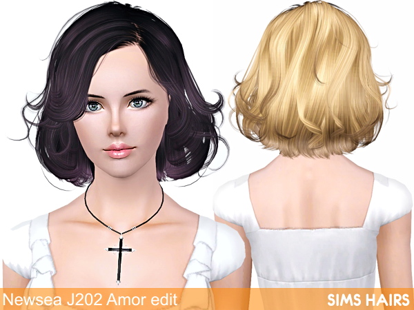 Newsea’s J202 AF hairstyle retexture by Sims Hairs for Sims 3