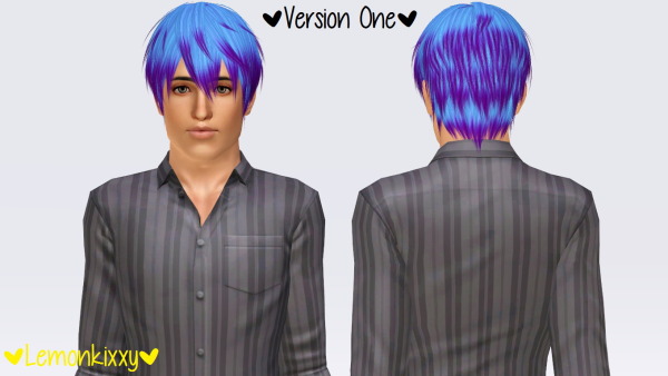 Kijiko Japanese Bobtail for him hairstyle retextured by Lemonkixxy for Sims 3