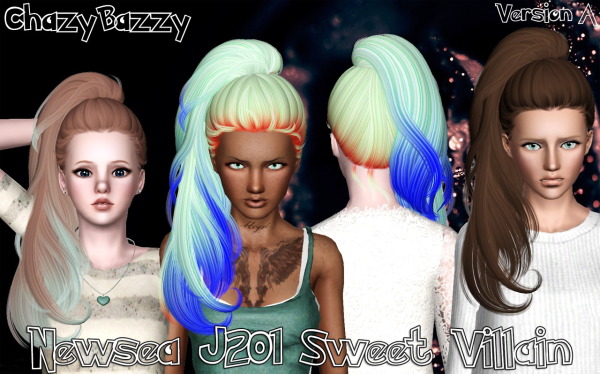 Newsea`s J201 Sweet Villain hairstyle retextured by Chazy Bazzy for Sims 3