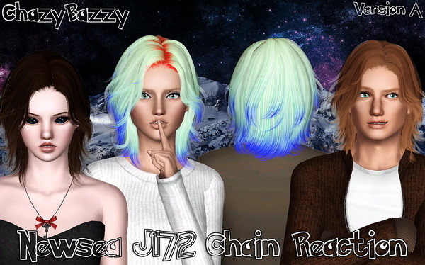 Newsea J172 Chain Reaction hairstyle retextured by Chazy Bazzy for Sims 3