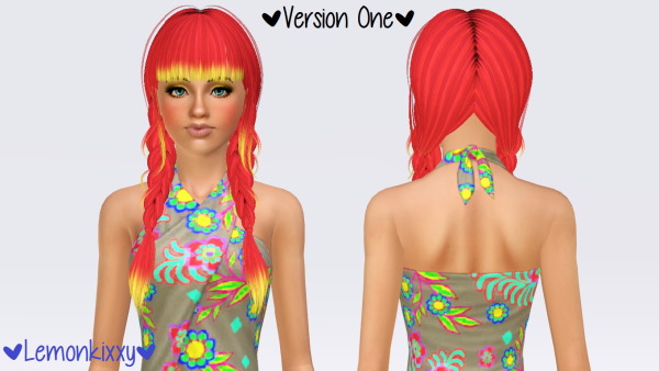 Butterfly 134 hairstyle retextured by Lemonkixxy`s Lair for Sims 3
