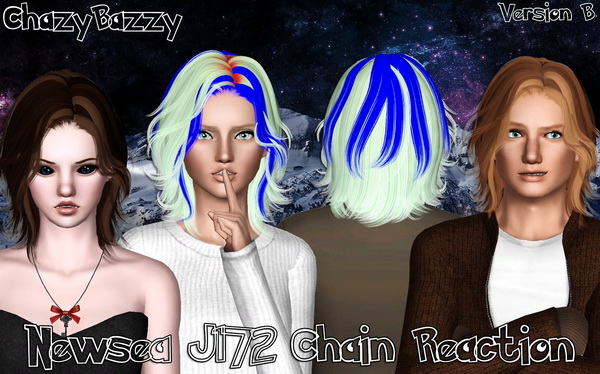 Newsea J172 Chain Reaction hairstyle retextured by Chazy Bazzy for Sims 3