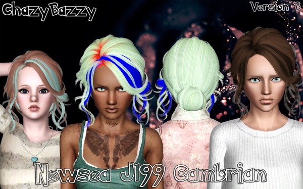 Newseas J199 Cambrian hairstyle retexture by Chazy Bazzy for Sims 3