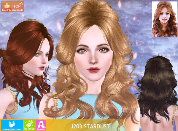 Curly J203 Stardust hairstyle by Newsea for Sims 3