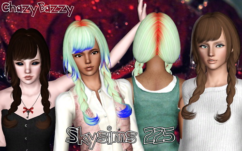 Skysims 225 hairstyle retextured by Chazy Bazzy for Sims 3