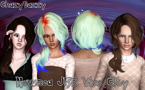 Newsea`s J192 Vice City hairstyle retextured by Chazy Bazzy for Sims 3