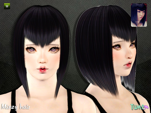Yume   Minzy hairstyle by Zauma for Sims 3